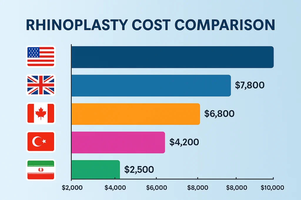 Rhinoplasty cost comparison chart - Iran Rhinoplasty Price Comparison